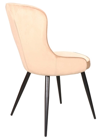 Krzesło tapicerowane Lotus 45x44 cm beżowe nowoczesne oraz funkcjonalne krzesło do jadalni z metalowymi nogami