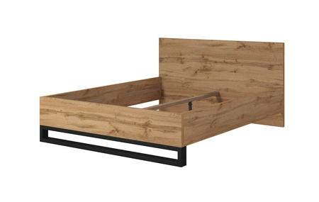 Łóżko Halle S 160x200 dąb wotan stylowy design stabilne łóżko do sypialni o ciekawej stylistyce uniwersalna kolorystyka
