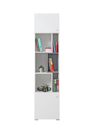 Regał Epsilon 45 cm biały / beton idealny do pokoju młodzieżowego stylowy i funkcjonalny regał na książki