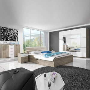 Zestaw mebli do sypialni Beta san remo jasny / biały idealne meble do klasycznych minimalistycznych oraz nowoczesnych wnętrz