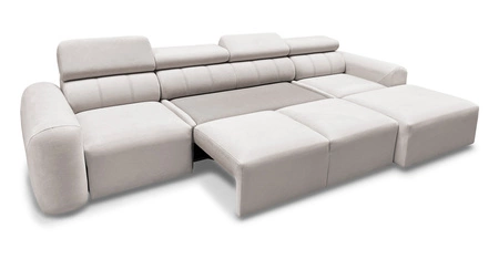 Narożnik z funkcją spania Cantare XII Lux szary popiel prawostronny estetyczny i niezwykle komfortowy narożnik z podnoszonym podnóżkiem