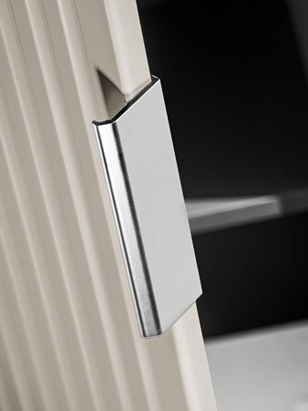 Szafka pod umywalkę Adeel 80 cm beżowa starannie wykonana szafka z szufladami odporna na działanie wilgoci ryflowane fronty