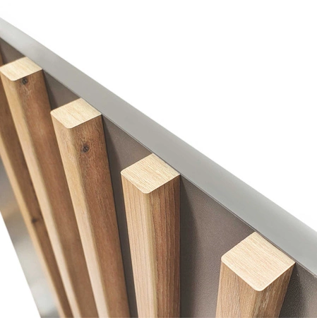 Komoda z szufladami Aspen 155 cm grafitowa / lamele w kolorze dąb artisan nowoczesny design mebla drzwi komody ozdobione lamelami