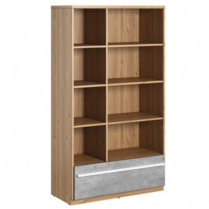 Regał Plano 90 cm dąb nash / beton designerski regał młodzieżowy w stylu nowoczesnym pojemna szuflada modna kolorystyka