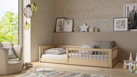 Łóżko drewniane Alova 90x190 cm sosnowe stabilna konstrukcja zapewnia bezpieczeństwo łóżko wykonane z litego drewna sosnowego