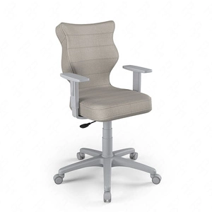 Krzesło do biurka Duo jasny szary idealne do wzrostu 159-188 cm ergonomiczne siedzisko regulowane podłokietniki odporna tkanina