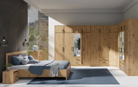 Komoda z szufladami Caspe 90 cm dąb artisan nowoczesny design mebla obrzeża komody wykończone specjalną okleiną ABS