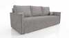 Kanapa rozkładana Bianco szara funkcjonalna sofa do salonu o nowoczesnym minimalistycznym designie wykonana z tkaniny typu boucle