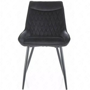 Krzesło tapicerowane Agat czarne nowoczesne oraz funkcjonalne krzesło do jadalni z metalowymi nogami krzesło z uchwytem