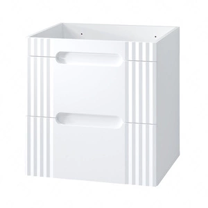 Szafka pod umywalkę Fiji White 60 cm biała nowoczesny design szafki z szufladami stylowe ryflowanie na frontach frezowane uchwyty