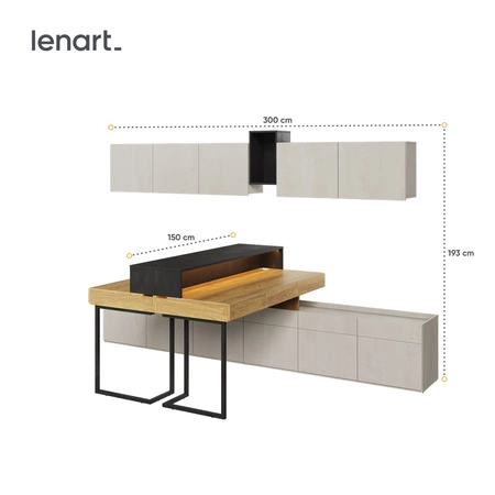 Zestaw mebli Teen Flex hikora naturalna / silk flou / raw steel stylowe meble młodzieżowe doskonała propozycja do pokoju rodzeństwa