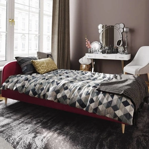 Łóżko tapicerowane Ivrea 90x200 bordowe z zagłówkiem w nowoczesnym stylu idealne do pokoju młodzieżowego lub małej sypialni