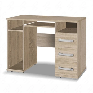 Biurko z szufladami Maximus 100 cm dąb sonoma jasny nowoczesny design mebla obrzeża biurka wykończone zostały specjalną okleiną