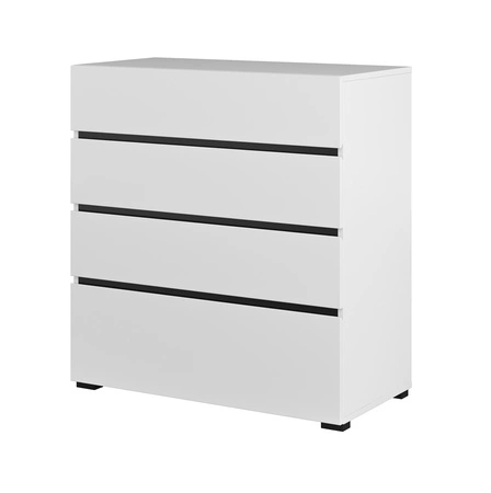 Zestaw mebli do sypialni Cross biały eleganckie i uniwersalne meble do sypialni geometryczny kształt pojemne szuflady