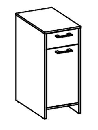 Zestaw mebli łazienkowych Mela biały / dąb sonoma meble do łazienki odporne na parę wodną wysoką temperaturę i rozlane ciecze