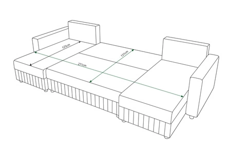 Narożnik z funkcją spania Pasco U beżowy klasyczny design gustowna bryła z gwarancją funkcjonalności i komfortu miękka tkanina