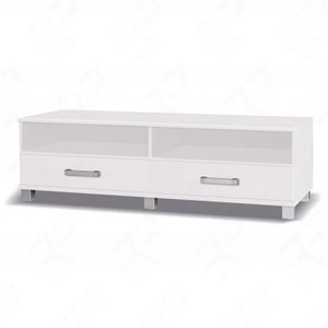 Szafka RTV Maximus 150 cm biała szafka z szufladami nowoczesny design oraz szuflady na prowadnicach rolkowych