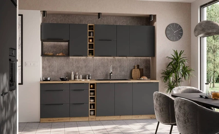 Szafka kuchenna stojąca z szufladami Aversa Ar 60 D 3S BB odporna na uszkodzenia wykończenie frontów w technologii anti fingerprint