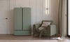 Komoda wysoka Cross 89 cm zielona stylowy design komody z szufladą do sypialni prosta forma w nowoczesnym wydaniu