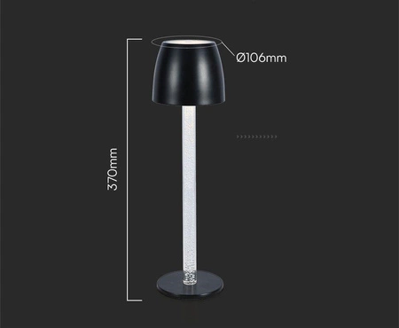 Lampka nocna Lava czarna 3W 3000K stylowa lampa stołowa o wielu zastosowaniach częściowo transparentna konstrukcja