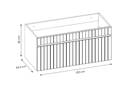 Szafka pod umywalkę Iconic 100 cm beżowa stylowy design szafki z eleganckimi ryflowaniami pojemna szuflada z systemem cichego domykania