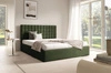 Łóżko tapicerowane Graso 140x200 zielone nowoczesne i eleganckie łóżko gustowny symetryczny wzór na wezgłowiu pojemnik na pościel