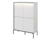 Komoda wysoka Trend 98 cm biała elegancka i stylowa komoda o wyjątkowym charakterze ryflowane fronty z oświetleniem LED