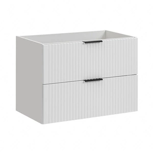 Szafka pod umywalkę Adeel 80 cm biała starannie wykonana szafka z szufladami odporna na działanie wilgoci ryflowane fronty