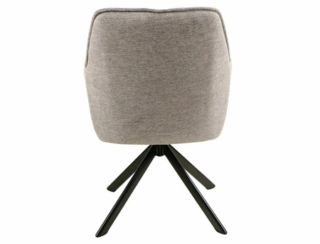 Krzesło tapicerowane Notti Brego szare nowoczesne krzesło obrotowe z metalowymi nogami stylowe krzesło kubełkowe