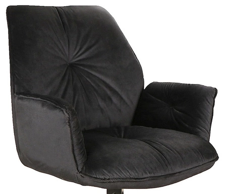 Krzesło tapicerowane Boogie II 45x44 cm czarne stylowe krzesło obrotowe z metalowymi nogami krzesło glamour