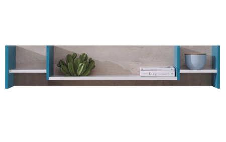 Zestaw mebli Niko biały / dąb / morski idealna propozycja do pokoju młodzieżowego lub dziecięcego w modnym stylu