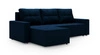 Narożnik z funkcją spania Pablos granatowy uniwersalny narożnik z pojemnikiem na pościel dekoracyjne pikowania na siedzisku