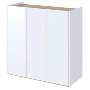 Komoda Easy 95 cm biały połysk / dąb scandi praktyczna i pojemna komoda z designerskim obniżonym blatem wykonana z dbałością o detale