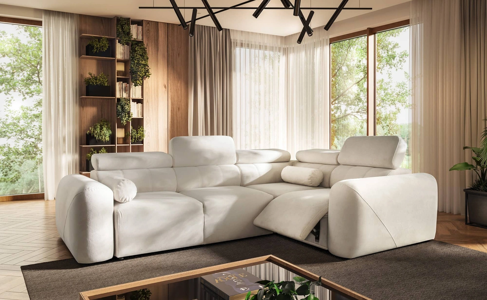 Narożnik z funkcją spania Cantare II Narożniki do salonu Nowoczesne narożniki rozkładane do pokoju dziennego