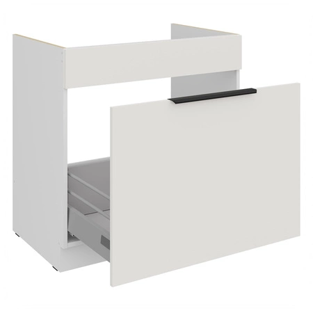 Szafka kuchenna pod zlewozmywak z szufladą Corato Wh 80 ZL 1S BB fronty szafki kuchennej wykończone w technologii anti fingerprint