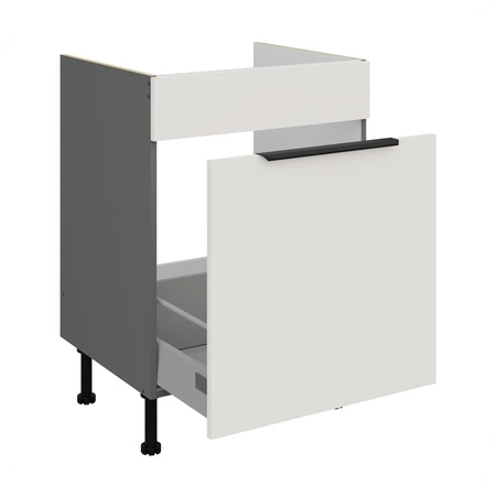 Zestaw mebli kuchennych Corato Ant 300 cm stylowe szafki kuchenne z frontami wykonanymi w technologii anti fingerprint metalowe uchwyty