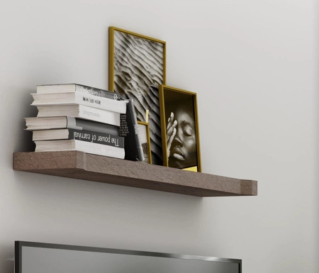 Półka Dallas 107 cm dąb truflowy oryginalny design praktyczna półka na ścianę do salonu jadalni lub pokoju dziennego