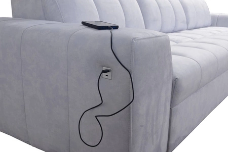 Narożnik z funkcją spania Luigi czarny / czarna ekoskóra prawostronny narożnik z dwoma pojemnikami na pościel tkanina o ciekawej strukturze