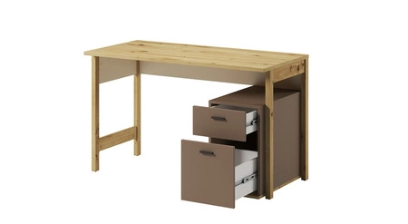 Zestaw mebli Lenny beżowy / truflowy / dąb artisan designerskie i stylowe meble do pokoju nastolatka lub dziecka modna kolorystyka