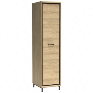 Szafa Mediolan Plus 49 cm hikora elegancki design szafy wzbogacony o stylowe czarne dodatki metalowe nogi idealna szafa do przedpokoju lub garderoby