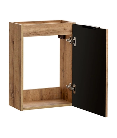 Szafka pod umywalkę Adeel 40 cm dąb wotan elegancka szafka do łazienki odporna na działanie wilgoci i uszkodzenia z ryflowanym frontem