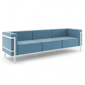 Sofa ogrodowa Ibiza biały / morski designerska duża sofa doskonała propozycja na przestronny taras lub przestrzeń w ogrodzie