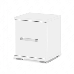 Szafka nocna Maximus biała funkcjonalny mebel do sypialni lub pokoju młodzieżowego obrzeża wykończone specjalną okleiną