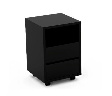 Biurko Agapi 130 cm dąb grand naturalny / czarne z szafką na kółkach stylowe oraz funkcjonalne do biura gabinetu lub pokoju młodzieżowego