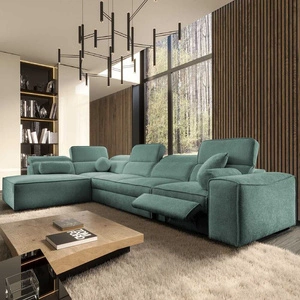 Narożnik z funkcją spania Viano XI Lux patynowy lewostronny designerski narożnik z wysuwanym podnóżkiem i pojemnikiem na pościel