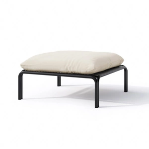 Puf ogrodowy Wenecja grafit / beżowy minimalistyczny design wygodny puf na taras stabilna metalowa konstrukcja