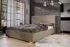 Łóżko tapicerowane Burgos 160x200 ciemny beż z zagłówkiem w nowoczesnym stylu idealne do sypialni
