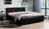 Łóżko tapicerowane Nessa 140x200 czarne stylowe łóżko z pojemnikiem na pościel wygodny zagłówek zachwyca eleganckim designem