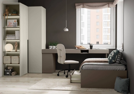 Szafa narożna Woow szampańska nowoczesny wygląd szafy z dwoma drążkami na ubrania wiszące modna i lekka kolorystyka