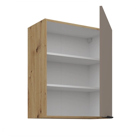 Zestaw mebli kuchennych Fiuggi Ar 255 cm stylowe szafki kuchenne z frontami wykonanymi w technologii anti fingerprint metalowe uchwyty